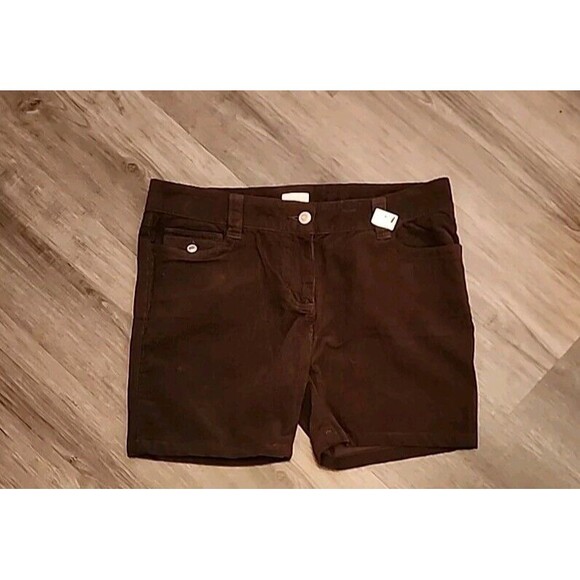 NWOT Women's Corduroy Shorts Large Brown 100% Cotton Pockets - Picture 7 of 7